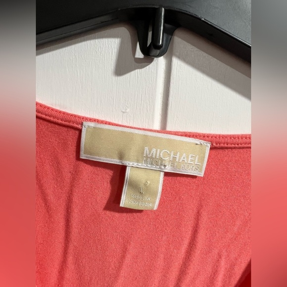Michael Kors coral flowy dressy top tank shirt L large - Picture 3 of 7